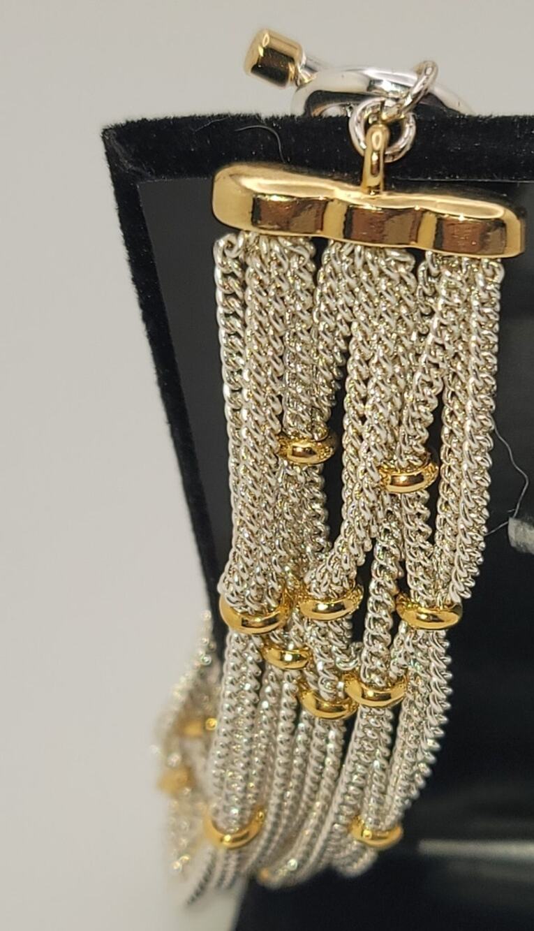 Ralph Lauren Silver-Tone & Gold-Tone Multi-Strand Bracelet